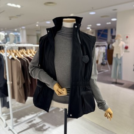 지퍼 허리밴딩 조끼