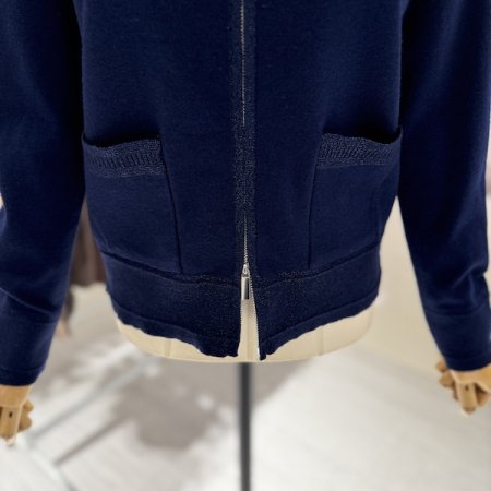 반짝이 카라 집업 니트