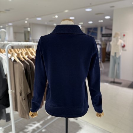 반짝이 카라 집업 니트