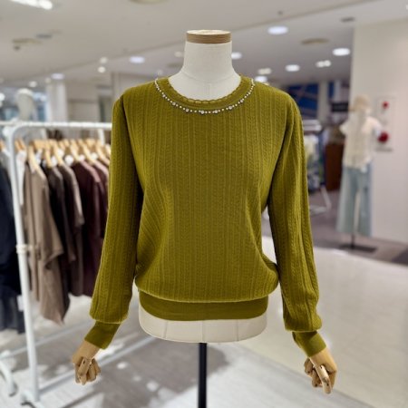 진주넥 라운드 니트