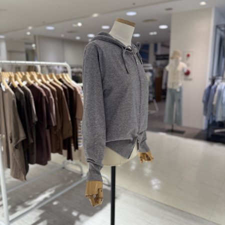 지퍼 핫픽스 집업 후드 니트