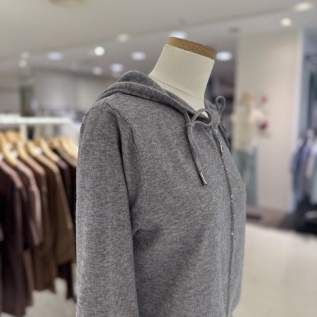 지퍼 핫픽스 집업 후드 니트