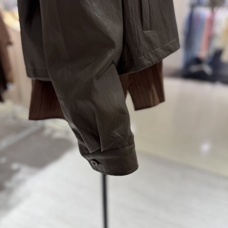 베이직 숏 카라 레더 자켓