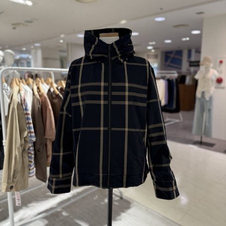 반 후드 체크 점퍼