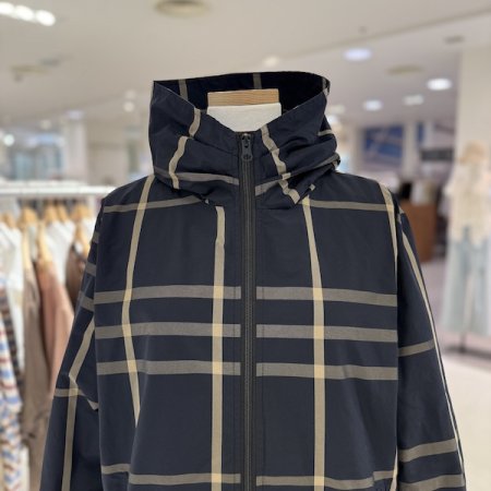 반 후드 체크 점퍼