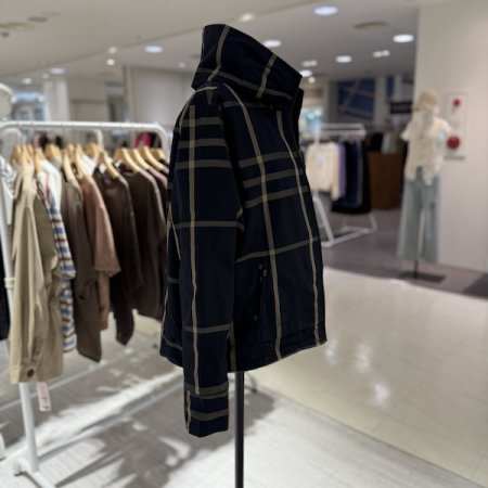 반 후드 체크 점퍼