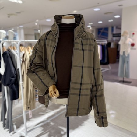 반 후드 체크 점퍼