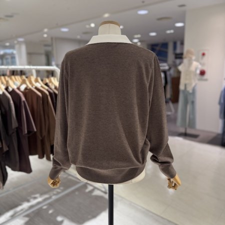 카라 배색 가디건