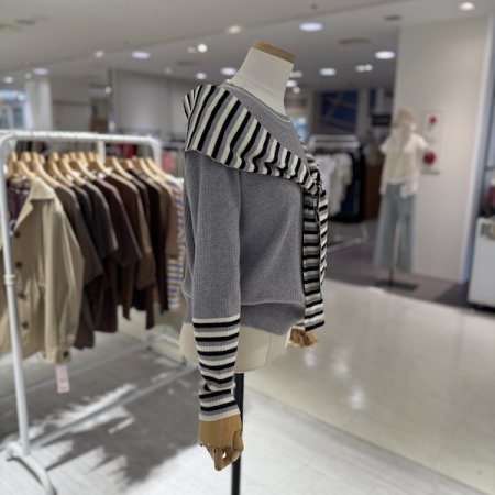 단가라 머플러 셋 니트