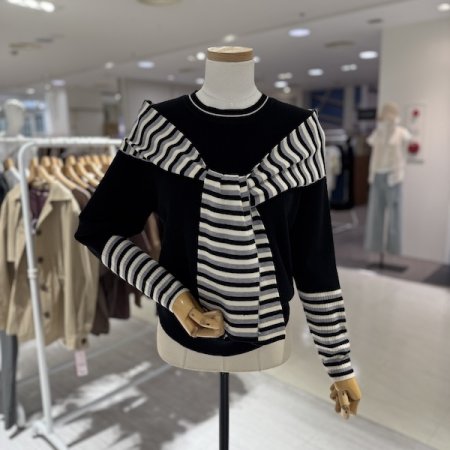 단가라 머플러 셋 니트