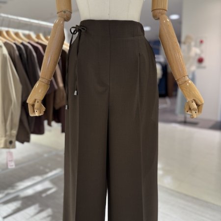 사이드 리본 끈 와이드팬츠