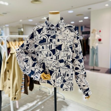 산토리니 패턴 셔츠