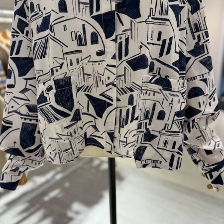 산토리니 패턴 셔츠