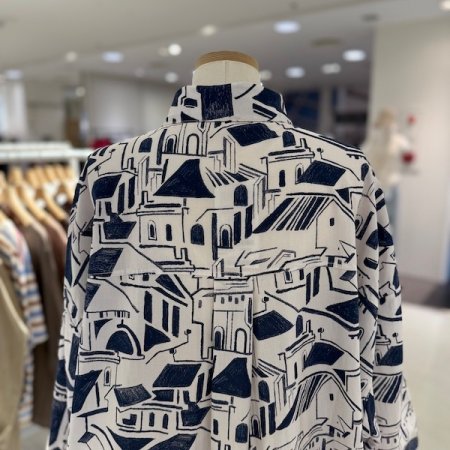 산토리니 패턴 셔츠