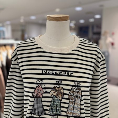 3여인 스트라이프 티셔츠