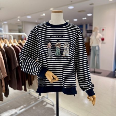 3여인 스트라이프 티셔츠