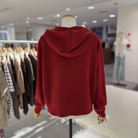 이중 지퍼 후드 니트 가디건