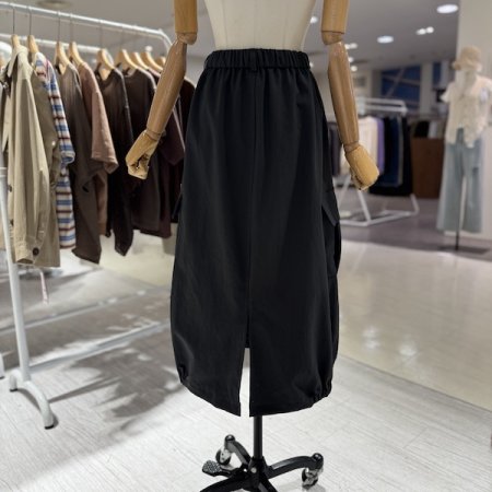 허리밴딩 카고 벌룬 스커트