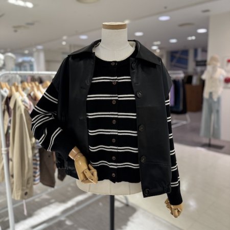 카라 레더 조끼