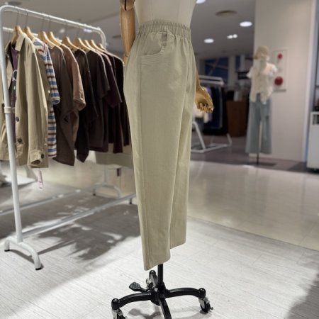 울 밴딩 면 배기 팬츠