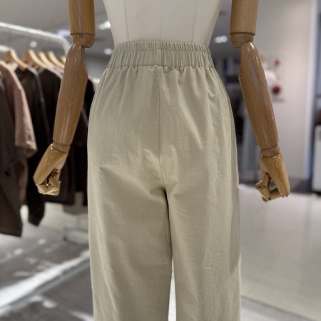 울 밴딩 면 배기 팬츠