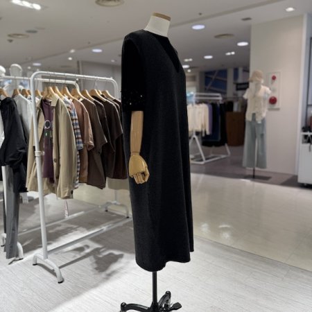 니트 옆단추 원피스