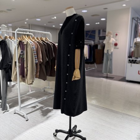 니트 옆단추 원피스