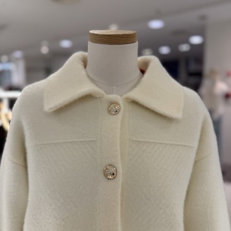 금단추 카라 니트 자켓