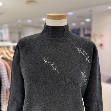 하트 핫픽스 반폴라 니트