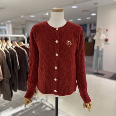 리본 꽈배기 가디건