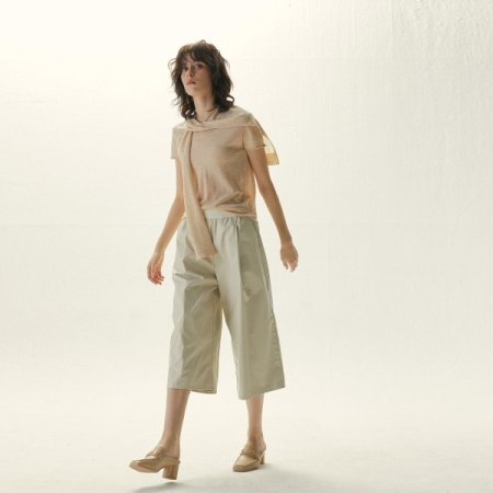 울 니트 라운드 반팔 티셔츠