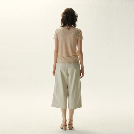 울 니트 라운드 반팔 티셔츠