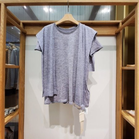 울 니트 라운드 반팔 티셔츠