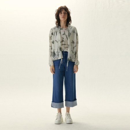 스트링 노카라 가디건