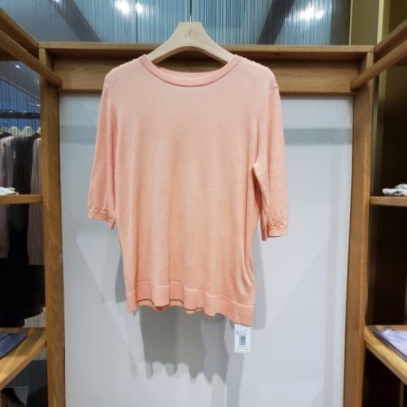 5부 소매 라운드 니트