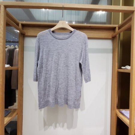 5부 소매 라운드 니트