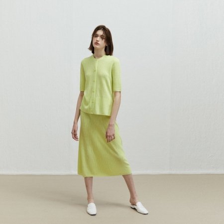 린넨 골지 니트 스커트