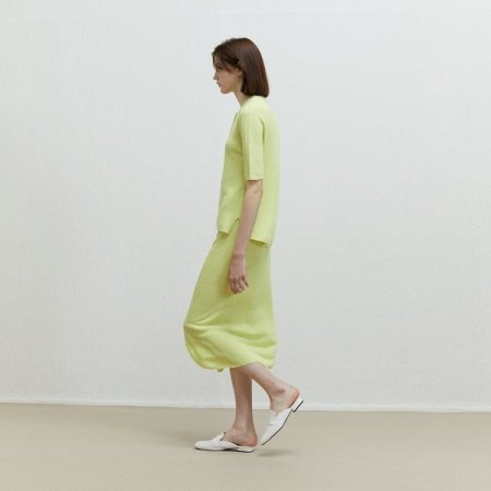 린넨 골지 니트 스커트