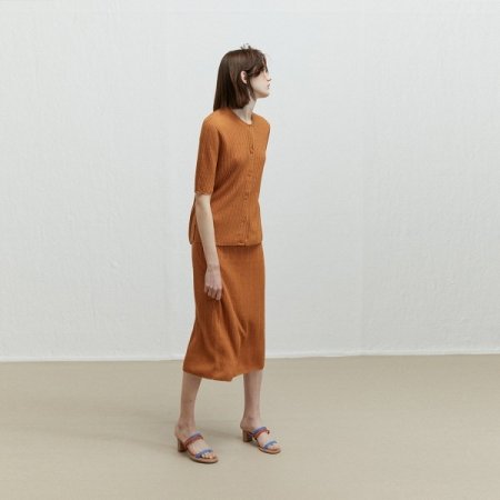린넨 골지 니트 스커트
