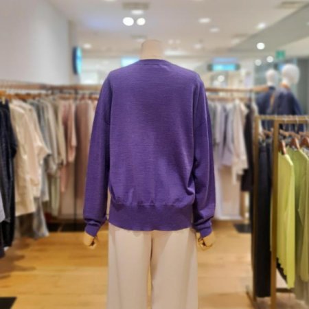 울 라운드 니트 티셔츠