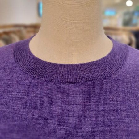 울 라운드 니트 티셔츠