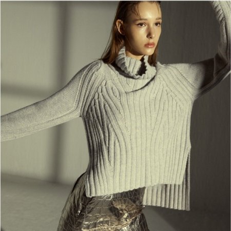 캐시미어 혼방 언발란스 풀오버