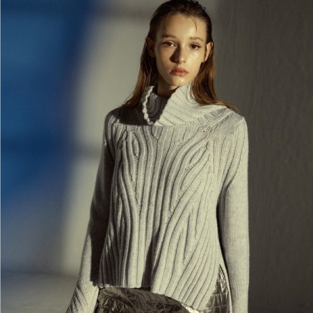 캐시미어 혼방 언발란스 풀오버