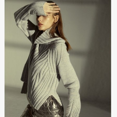 캐시미어 혼방 언발란스 풀오버