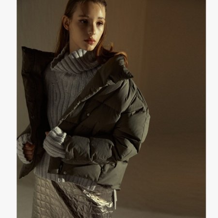 하이넥 숏 패딩