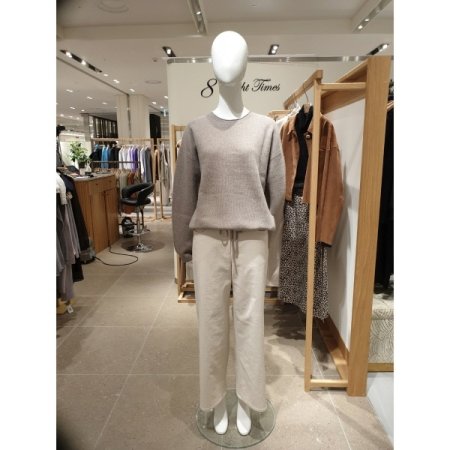 캐시 벌집짜임 라운드 니트