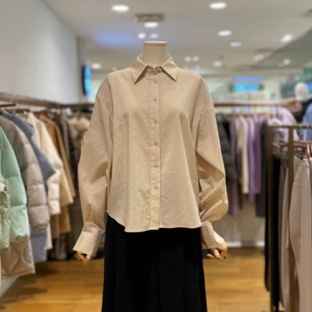 셔츠형 스트라이프 블라우스