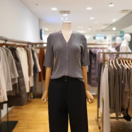 반팔 골지 가디건