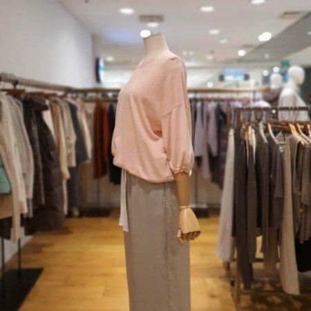 루즈핏 5부 실크혼방 니트티셔츠