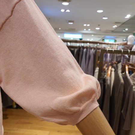 루즈핏 5부 실크혼방 니트티셔츠